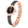 Matrix Pearl-armbandhorloge, Swiss Made, kristallen armband, zwart, roségoudkleurige afwerking Matrix Pearl-armbandhorloge, Swiss Made, kristallen armband, zwart, roségoudkleurige afwerking
