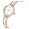 Matrix Pearl Bangle-armbandhorloge, Swiss Made, kristallen armband, wit, roségoudkleurige afwerking