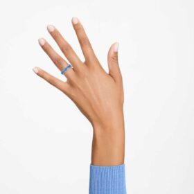 Matrix-ring met baguette-slijpsel, blauw, gerhodineerd