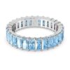 Matrix-ring met baguette-slijpsel, blauw, gerhodineerd Matrix-ring met baguette-slijpsel, blauw, gerhodineerd
