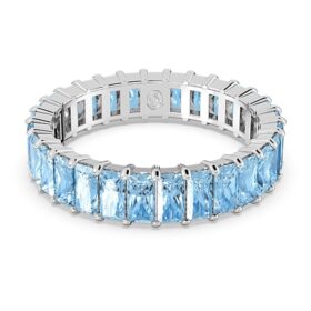 Matrix-ring met baguette-slijpsel, blauw, gerhodineerd