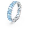 Matrix-ring met baguette-slijpsel, blauw, gerhodineerd Matrix-ring met baguette-slijpsel, blauw, gerhodineerd
