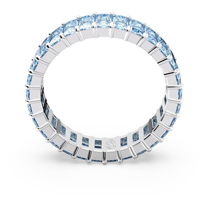 Matrix-ring met baguette-slijpsel, blauw, gerhodineerd Matrix-ring met baguette-slijpsel, blauw, gerhodineerd