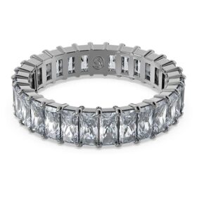 Matrix-ring met baguette-slijpsel, grijs, gerutheniumd