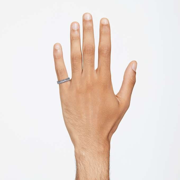 Matrix-ring met baguette-slijpsel, grijs, gerutheniumd Matrix-ring met baguette-slijpsel, grijs, gerutheniumd