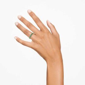 Matrix-ring met baguette-slijpsel, groen, verguld