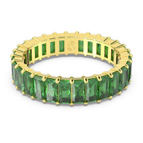 Matrix-ring met baguette-slijpsel, groen, verguld