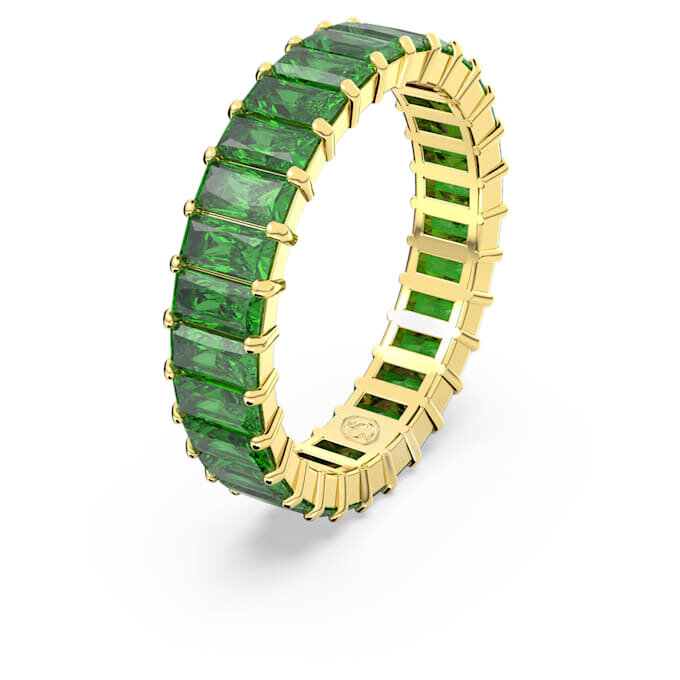 Matrix-ring met baguette-slijpsel, groen, verguld Matrix-ring met baguette-slijpsel, groen, verguld