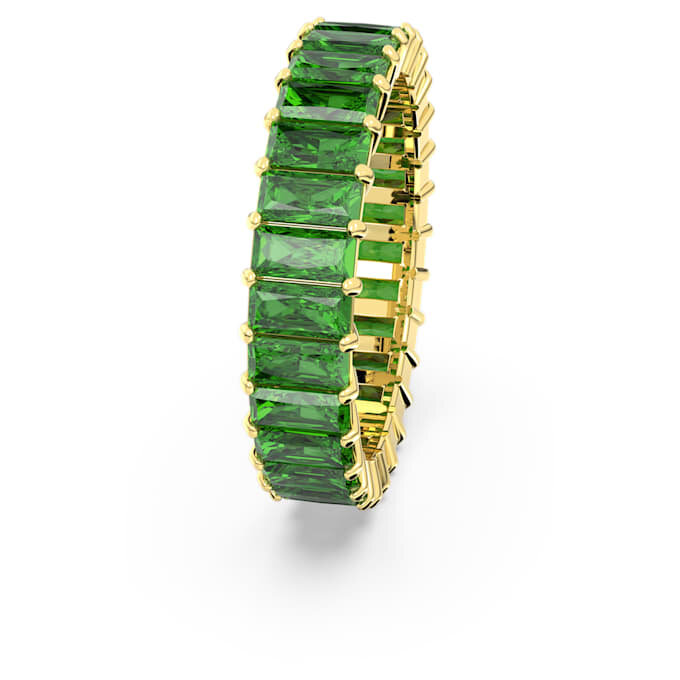 Matrix-ring met baguette-slijpsel, groen, verguld Matrix-ring met baguette-slijpsel, groen, verguld