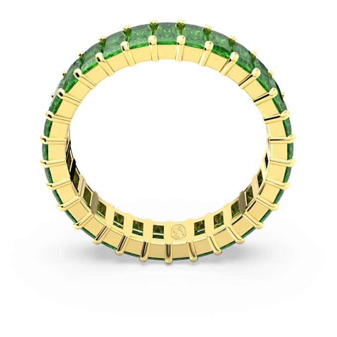 Matrix-ring met baguette-slijpsel, groen, verguld Matrix-ring met baguette-slijpsel, groen, verguld