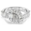 Matrix-ring met baguette-slijpsel, knoop, wit, gerhodineerd Matrix-ring met baguette-slijpsel, knoop, wit, gerhodineerd