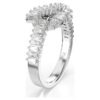 Matrix-ring met baguette-slijpsel, knoop, wit, gerhodineerd Matrix-ring met baguette-slijpsel, knoop, wit, gerhodineerd