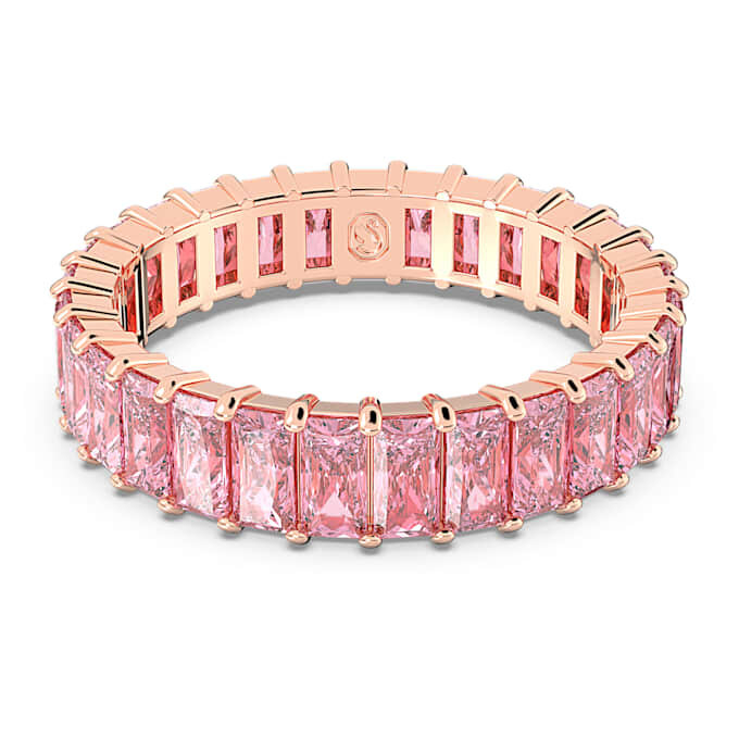 Matrix-ring met baguette-slijpsel, roze, roségoudkleurig verguld Matrix-ring met baguette-slijpsel, roze, roségoudkleurig verguld