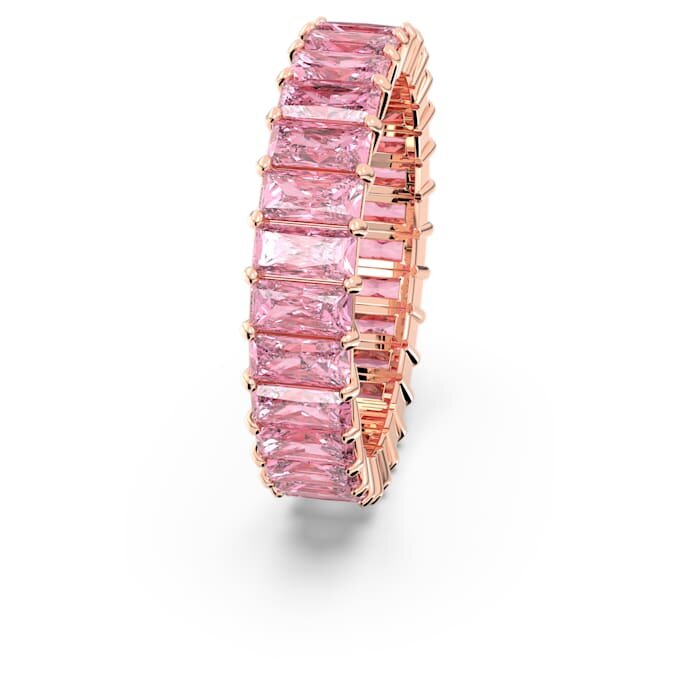 Matrix-ring met baguette-slijpsel, roze, roségoudkleurig verguld Matrix-ring met baguette-slijpsel, roze, roségoudkleurig verguld