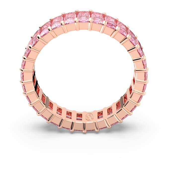 Matrix-ring met baguette-slijpsel, roze, roségoudkleurig verguld Matrix-ring met baguette-slijpsel, roze, roségoudkleurig verguld