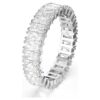 Matrix-ring met baguette-slijpsel, wit, zilverkleurige afwerking Matrix-ring met baguette-slijpsel, wit, zilverkleurige afwerking