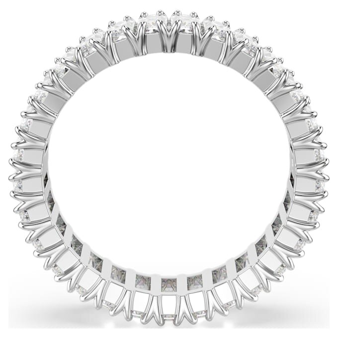 Matrix-ring met baguette-slijpsel, wit, zilverkleurige afwerking Matrix-ring met baguette-slijpsel, wit, zilverkleurige afwerking