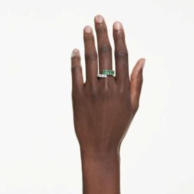 Matrix-ring met gemengde slijpvormen, groen, gerhodineerd