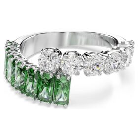 Matrix-ring met gemengde slijpvormen, groen, gerhodineerd