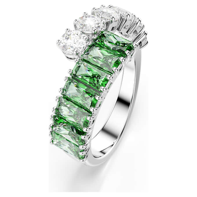 Matrix-ring met gemengde slijpvormen, groen, gerhodineerd Matrix-ring met gemengde slijpvormen, groen, gerhodineerd