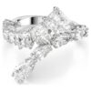 Matrix-ring met gemengde slijpvormen, wit, gerhodineerd Matrix-ring met gemengde slijpvormen, wit, gerhodineerd