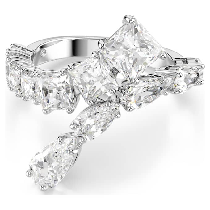 Matrix-ring met gemengde slijpvormen, wit, gerhodineerd Matrix-ring met gemengde slijpvormen, wit, gerhodineerd