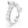 Matrix-ring met gemengde slijpvormen, wit, gerhodineerd Matrix-ring met gemengde slijpvormen, wit, gerhodineerd