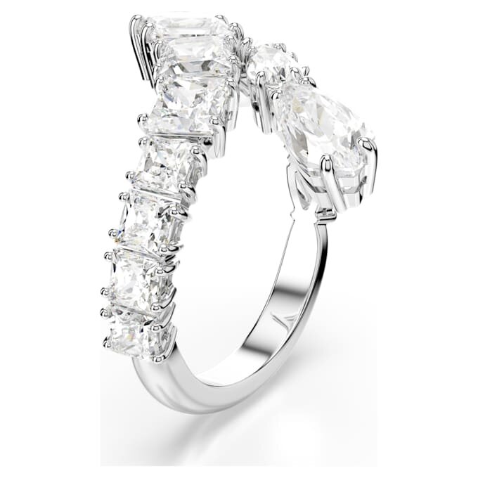 Matrix-ring met gemengde slijpvormen, wit, gerhodineerd Matrix-ring met gemengde slijpvormen, wit, gerhodineerd