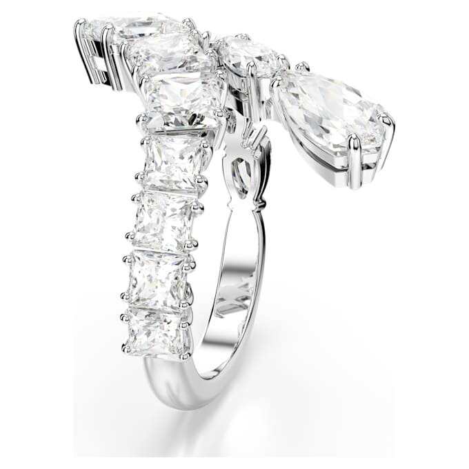 Matrix-ring met gemengde slijpvormen, wit, gerhodineerd Matrix-ring met gemengde slijpvormen, wit, gerhodineerd