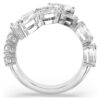 Matrix-ring met gemengde slijpvormen, wit, gerhodineerd Matrix-ring met gemengde slijpvormen, wit, gerhodineerd