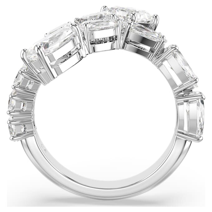 Matrix-ring met gemengde slijpvormen, wit, gerhodineerd Matrix-ring met gemengde slijpvormen, wit, gerhodineerd