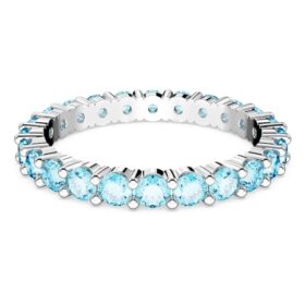 Matrix-ring met ronde slijpvorm, blauw, gerhodineerd