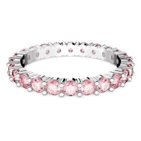 Matrix-ring met ronde slijpvorm, roze, gerhodineerd