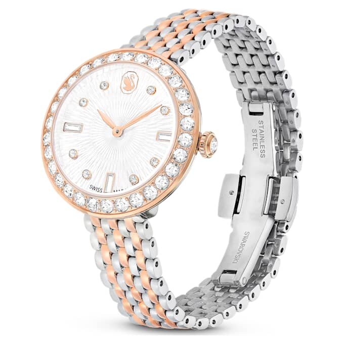 Matrix Tennis 7-Link horloge, Swiss Made, metalen armband, roségoudkleurig, afwerking van gemengd metaal Matrix Tennis 7-Link horloge, Swiss Made, metalen armband, roségoudkleurig, afwerking van gemengd metaal