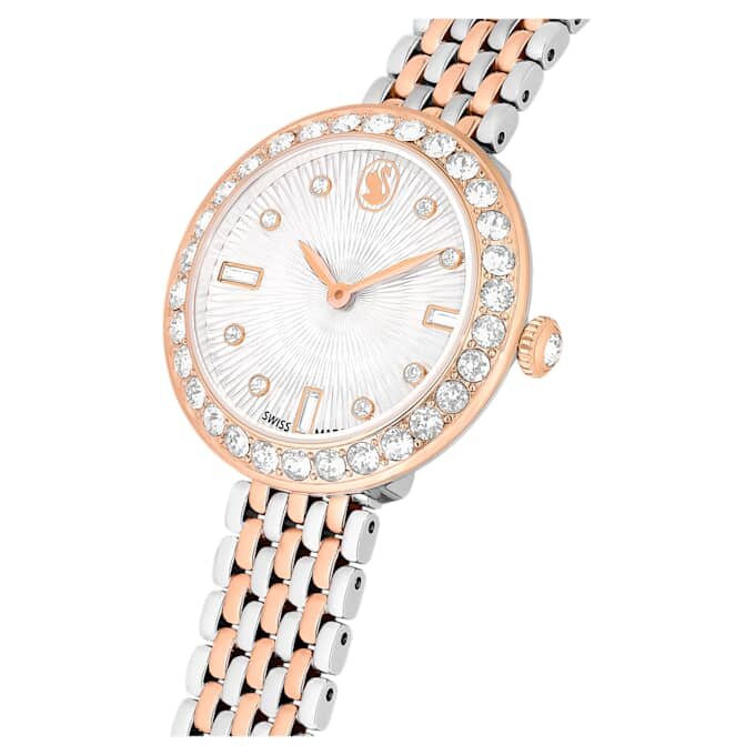 Matrix Tennis 7-Link horloge, Swiss Made, metalen armband, roségoudkleurig, afwerking van gemengd metaal Matrix Tennis 7-Link horloge, Swiss Made, metalen armband, roségoudkleurig, afwerking van gemengd metaal