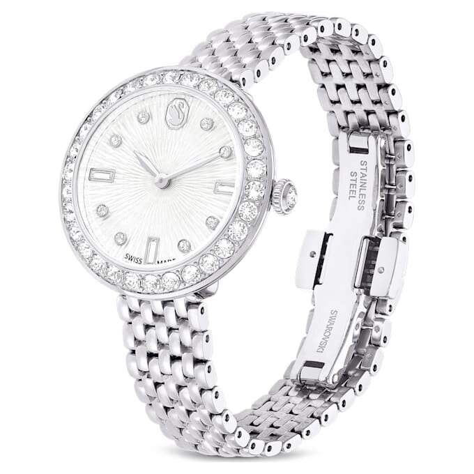 Matrix Tennis 7-Link horloge, Swiss Made, metalen armband, zilverkleurig, roestvrij staal Matrix Tennis 7-Link horloge, Swiss Made, metalen armband, zilverkleurig, roestvrij staal