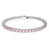 Matrix Tennis-armband, rond geslepen, roze, gerhodineerd