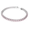 Matrix Tennis-armband, rond geslepen, roze, gerhodineerd