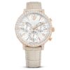 Matrix Tennis Chrono-horloge, Swiss Made, leren band, beige, roségoudkleurige afwerking Matrix Tennis Chrono-horloge, Swiss Made, leren band, beige, roségoudkleurige afwerking