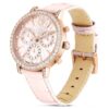 Matrix Tennis Chrono-horloge, Swiss Made, leren band, roze, roségoudkleurige afwerking Matrix Tennis Chrono-horloge, Swiss Made, leren band, roze, roségoudkleurige afwerking