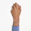 Matrix tennisarmband met gemengde ronde slijpvormen, blauw, gerhodineerd