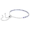 Matrix tennisarmband met gemengde ronde slijpvormen, blauw, gerhodineerd