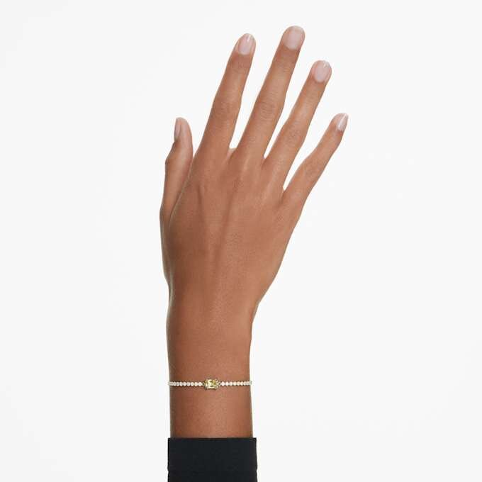 Matrix tennisarmband met gemengde slijpvormen, karamel, goudkleurig verguld Matrix tennisarmband met gemengde slijpvormen, karamel, goudkleurig verguld