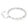 Matrix tennisarmband met kristallen parels, ronde slijpvorm, wit, gerhodineerd Matrix tennisarmband met kristallen parels, ronde slijpvorm, wit, gerhodineerd