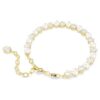 Matrix tennisarmband met kristallen parels, ronde slijpvorm, wit, verguld Matrix tennisarmband met kristallen parels, ronde slijpvorm, wit, verguld