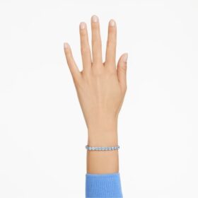 Matrix Tennisarmband met ronde slijpvorm, blauw, gerhodineerd