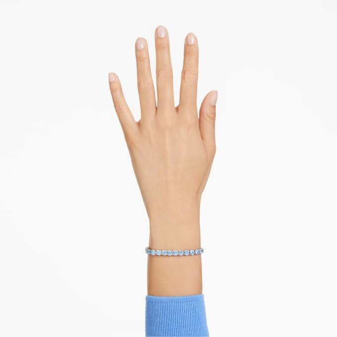 Matrix Tennisarmband met ronde slijpvorm, blauw, gerhodineerd Matrix Tennisarmband met ronde slijpvorm, blauw, gerhodineerd