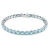Matrix Tennisarmband met ronde slijpvorm, blauw, gerhodineerd Matrix Tennisarmband met ronde slijpvorm, blauw, gerhodineerd