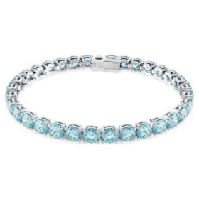 Matrix Tennisarmband met ronde slijpvorm, blauw, gerhodineerd