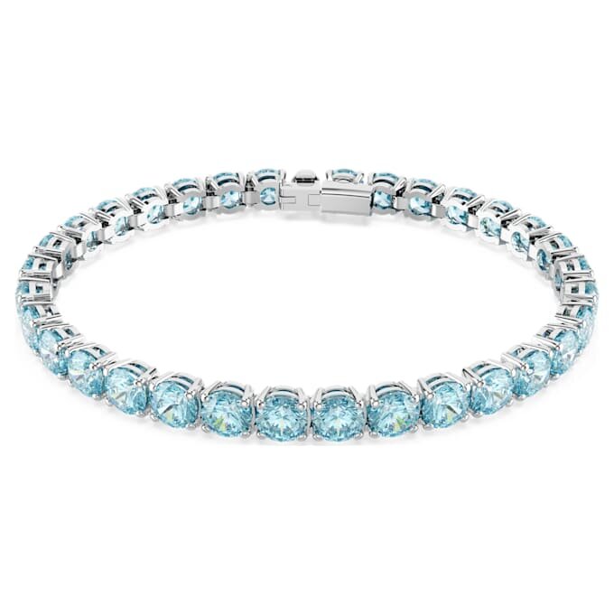 Matrix Tennisarmband met ronde slijpvorm, blauw, gerhodineerd Matrix Tennisarmband met ronde slijpvorm, blauw, gerhodineerd